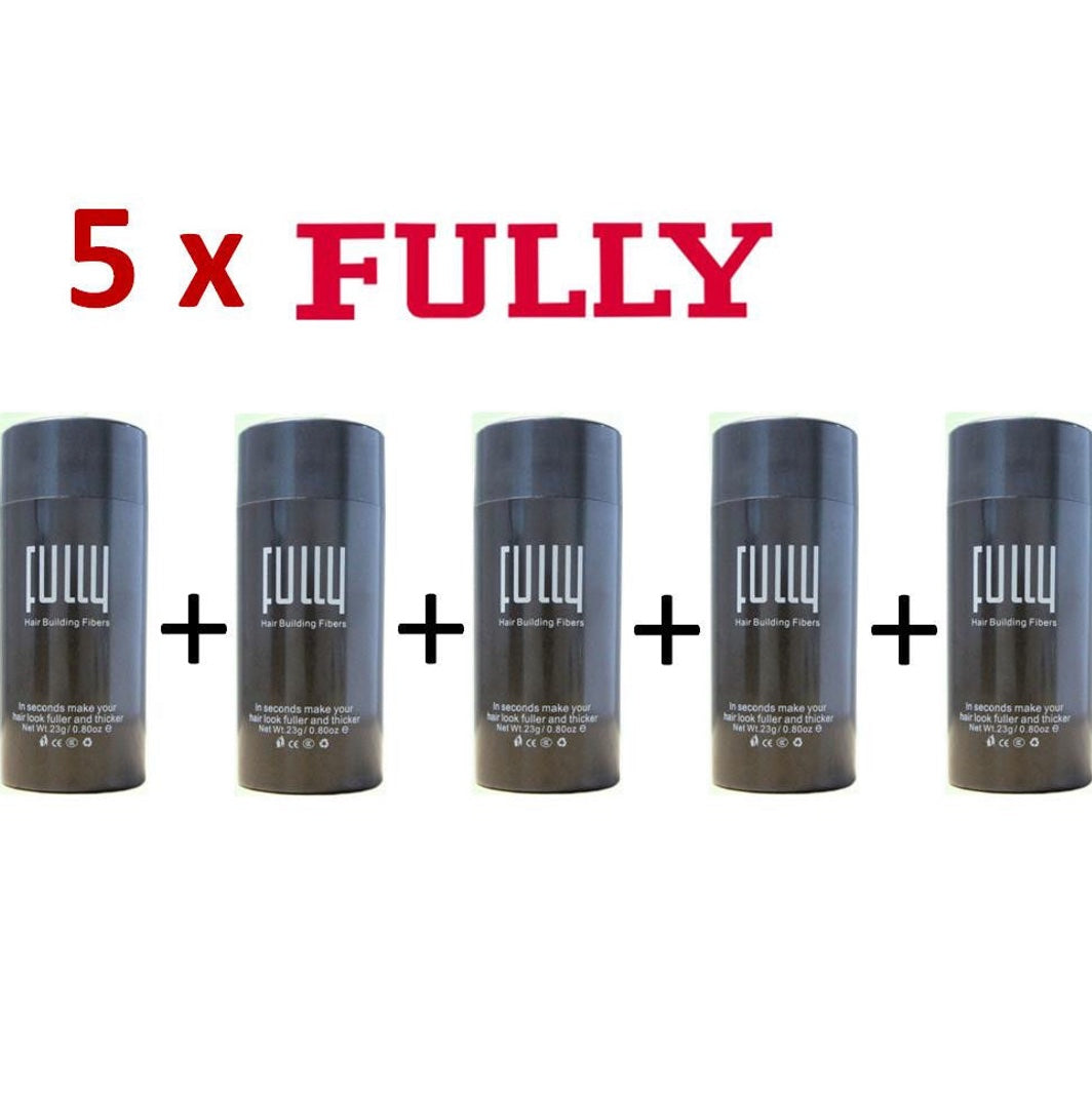 5 x Fully Haarfasern 23g - Streuhaar Haarverdichter Schütthaare