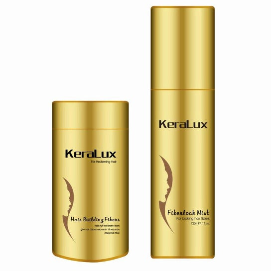 KERA-LUX 28g Haarverdichter + Fixierspray SET, Streuhaar, Haarverdichtung