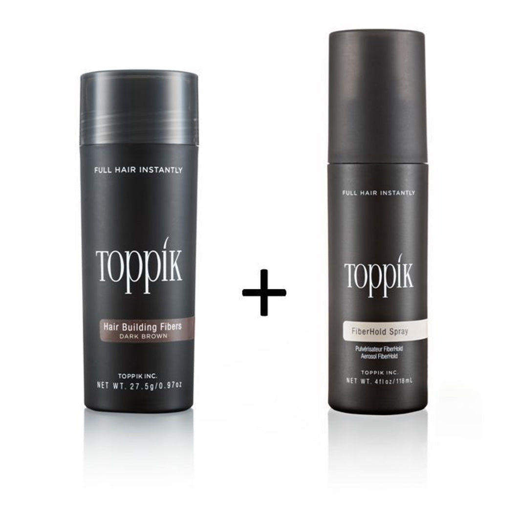 TOPPIK SET 27,5 g. Haarfasern + Fixier Spray 118ml. Haarverdichtung