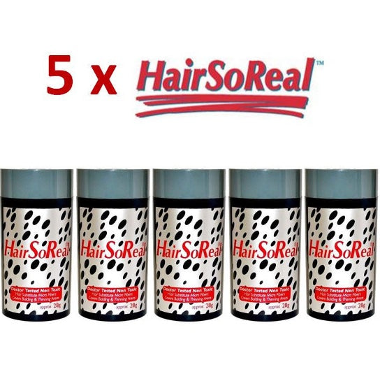5 x HairSoReal 28g - Haarverdichtung Haarverdichter Schütthaar